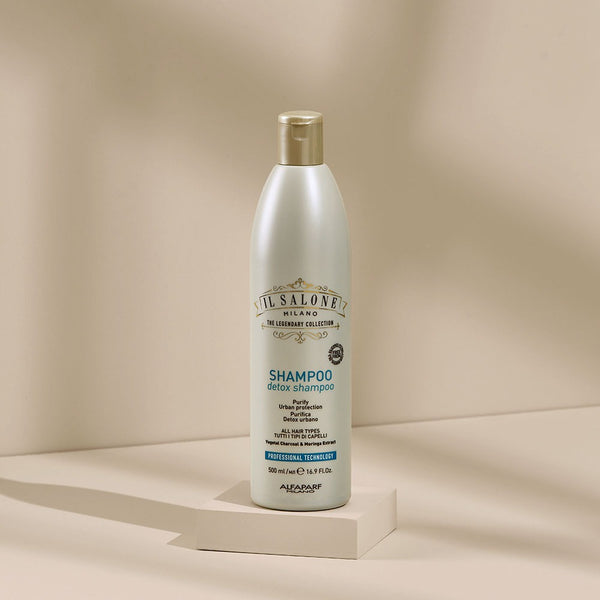 IL Salone Detox Shampoo with Vegetal Charcoal, Biotin & Caffeine for All Hair Types 500ml